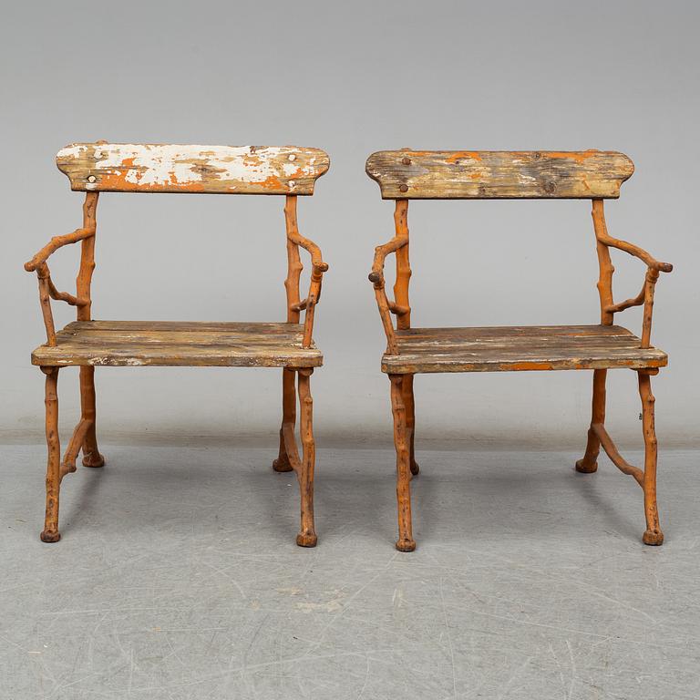 Garden sofa and two armchairs, Bolinder, Stockholm, ca 1900.