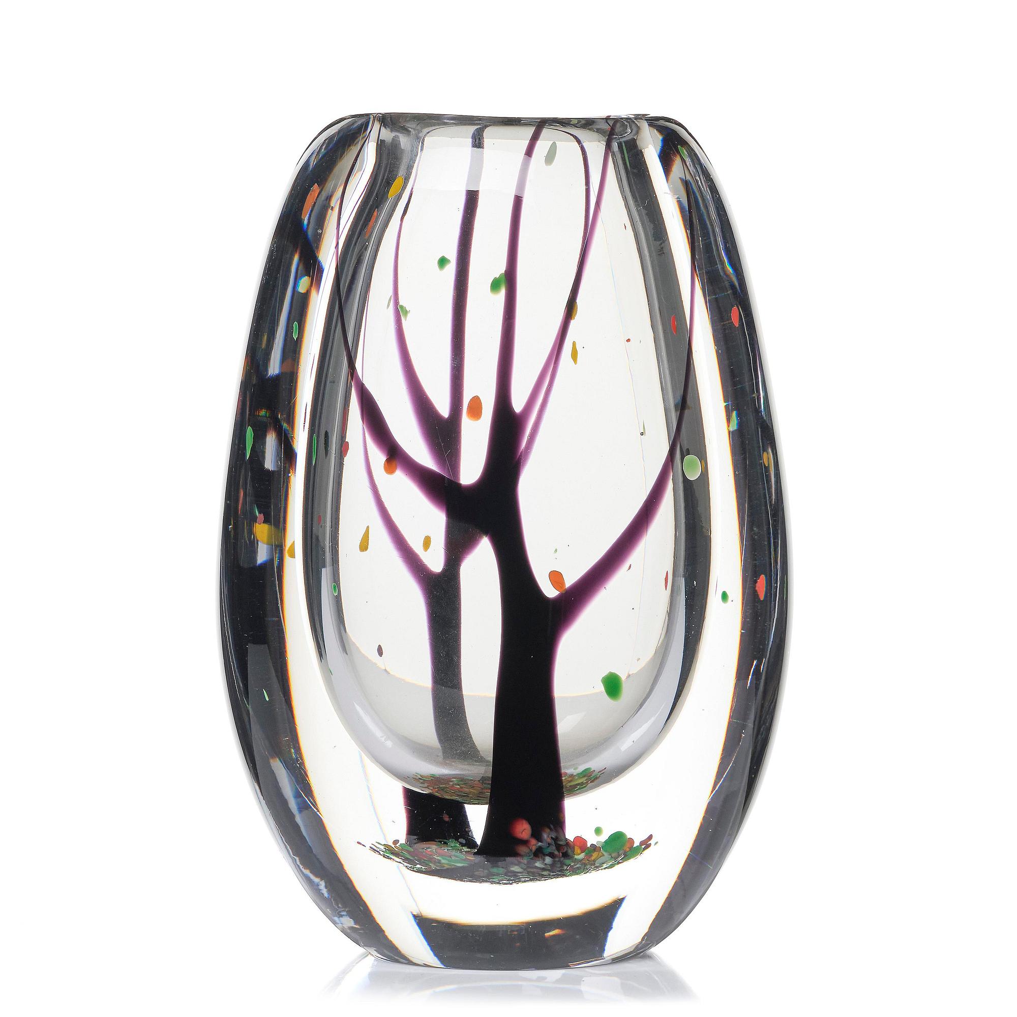 Vicke Lindstrand, a glass vase "Autumn", Kosta 1950s/60s.