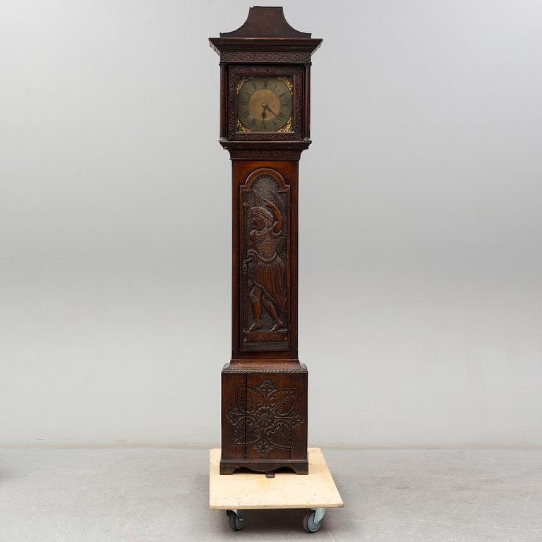 A longcase clock by John Sanderson Wigdon in a later case.