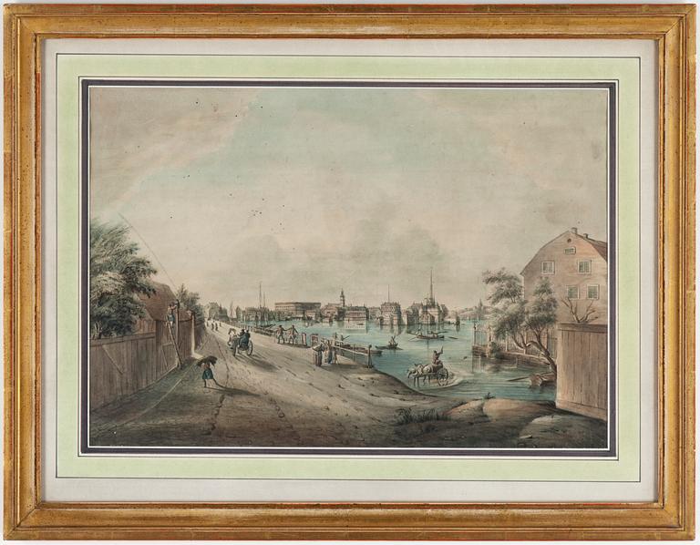 Johan Fredrik Martin, "Utsigt af Stockholm tagen från Kungsholmen", from: "Svenska Vuer".