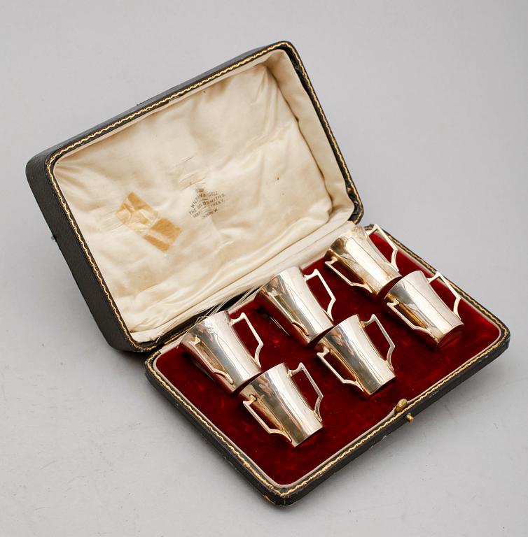 SUPKOPPAR, 6 st, silver, Birmingham 1920. Total vikt 147 gram.