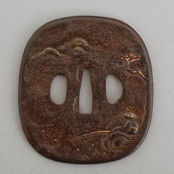 TSUBA, järn, Japan, 1700-tal.
