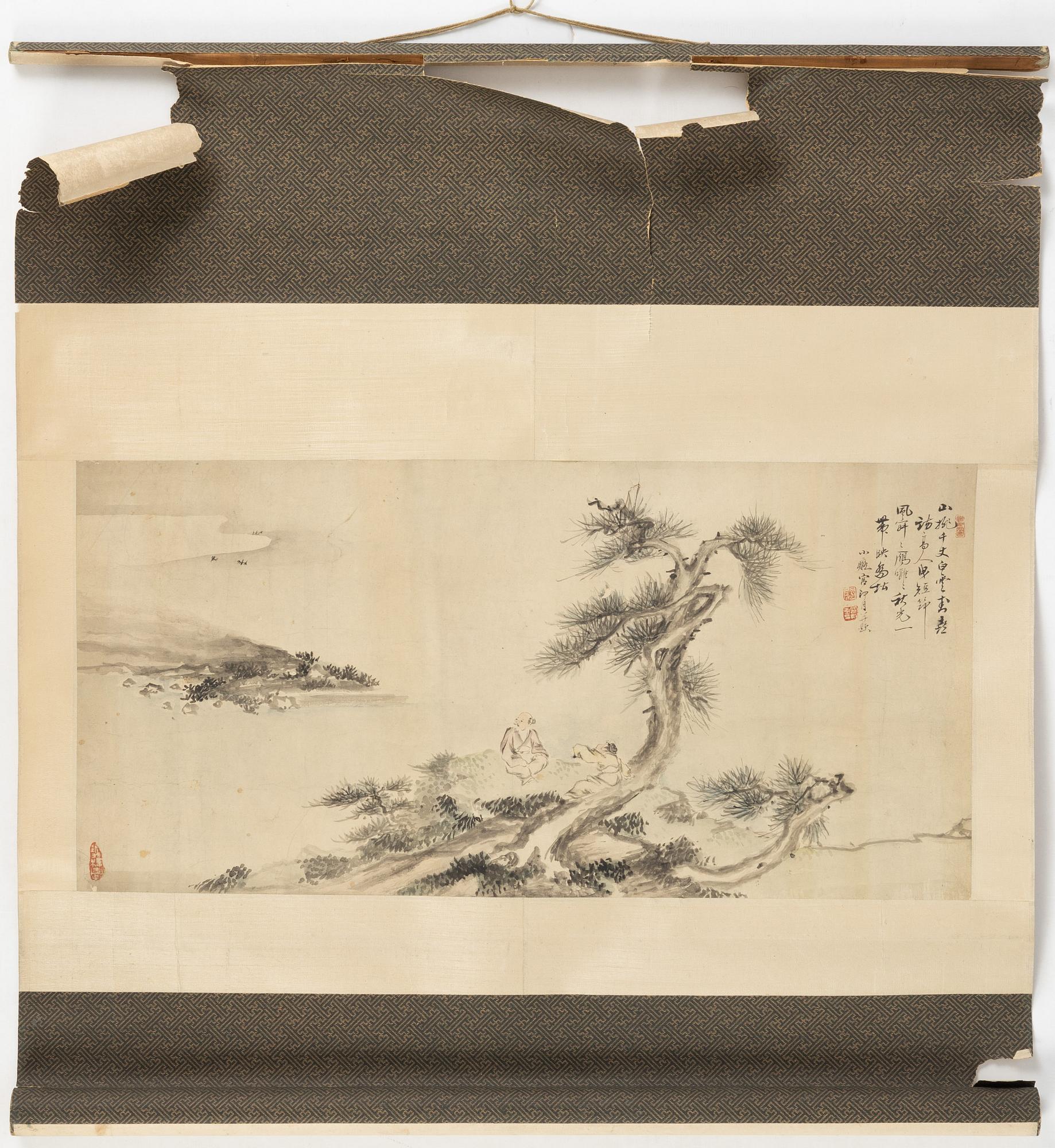 Two scroll paintings by anonymous artist, ink and colour on paper, circa 1900.