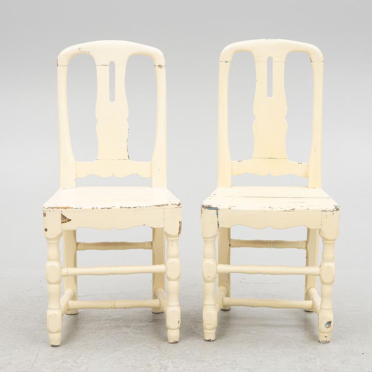 Chairs, 6 pcs, circa 1800, marked NB and OLS.