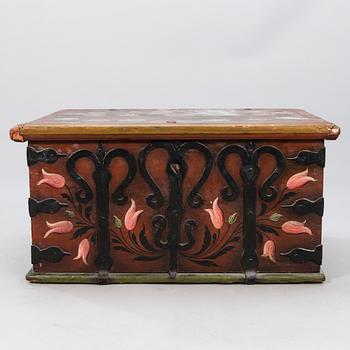 A Swedish 19th Century Painted Wooden Chest.