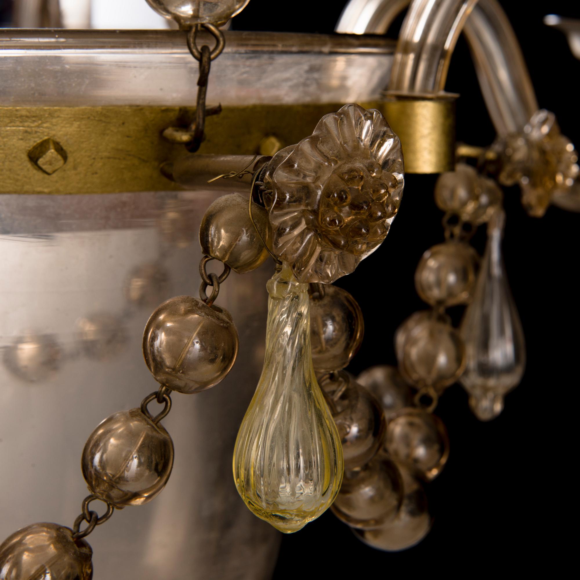 TAKARMATUR, glas och målad metall, 1800-talets slut.