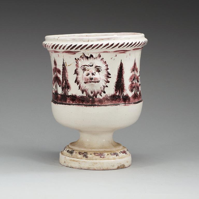 A Swedish Rörstrand faience champagne cooler, 18th Century.
