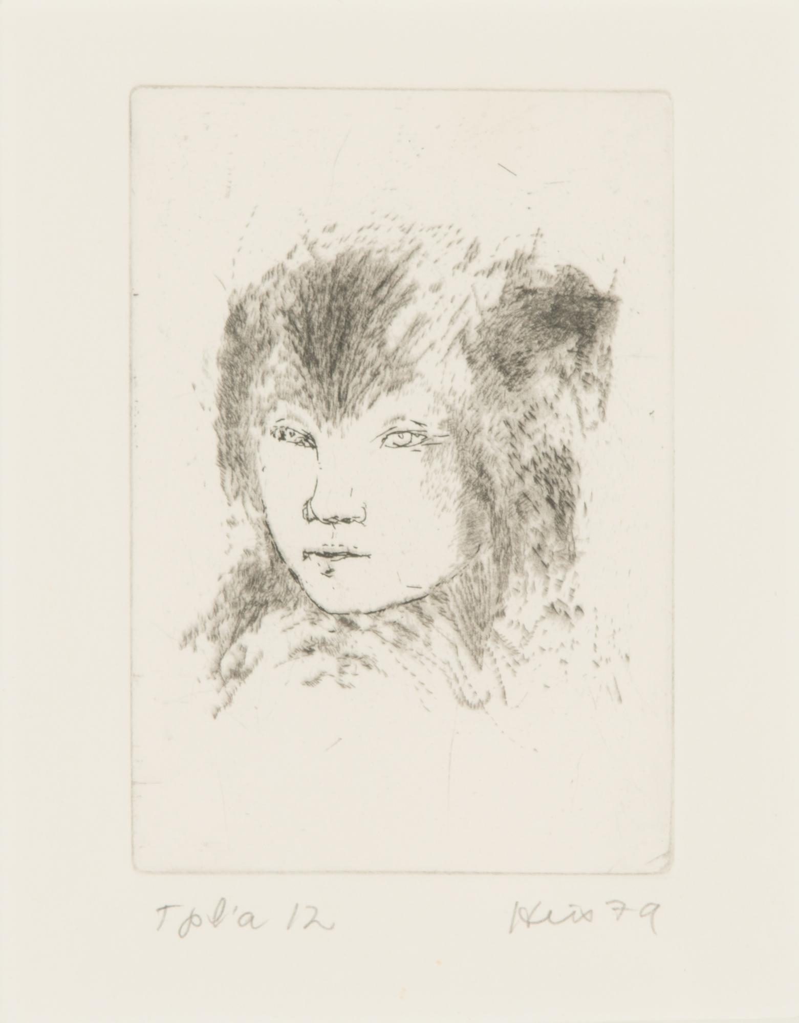 Outi Heiskanen, etsning, signerad och daterad -79, märkt Tpl'a 12.