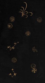 A six panel lacquer screen, Qing dynasty (1644-1911).