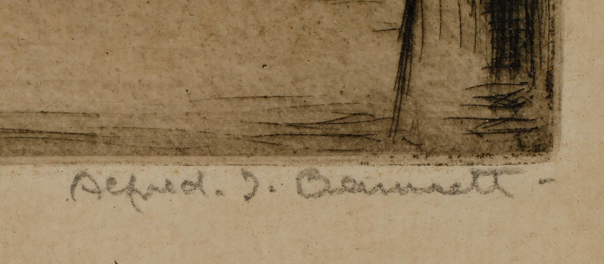 ALFRED J. BENNET, etsning, signerad.