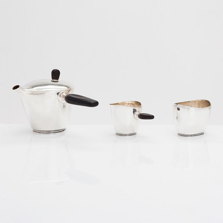 Hannes Niemi, a 3-piece silver hot chocolate/ coffee set, Helsinki 1955.