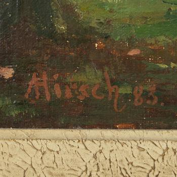 Adolf Hirsch, Park landscape with grazing cows.