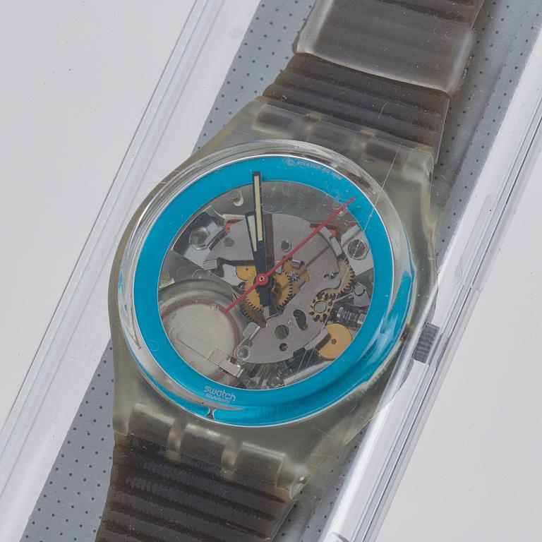 Swatch, Disque Bleu, wristwatch, 34 mm.