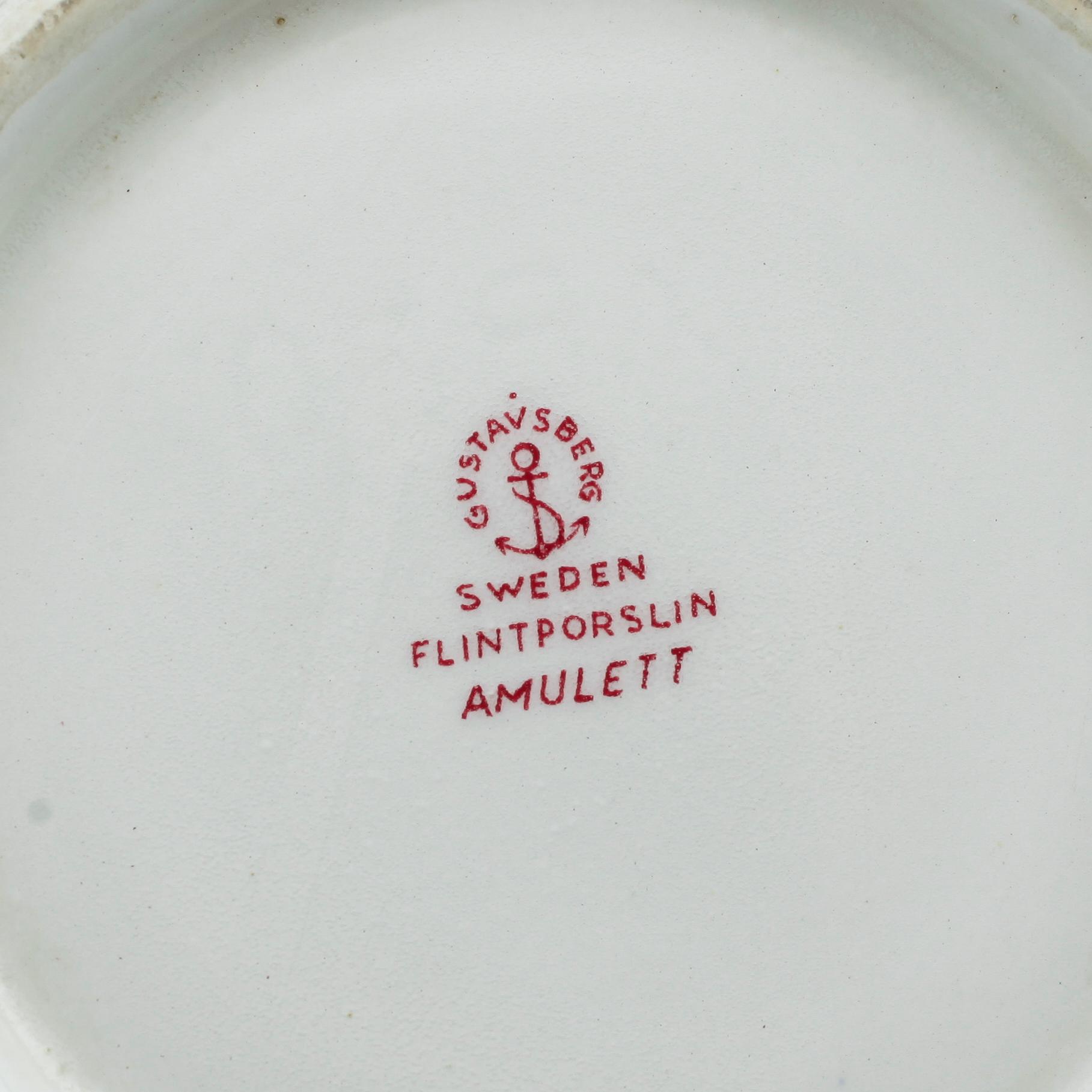 MATSERVIS, 38 delar, flintgods, "Amulett", Wilhelm Kåge, Gustavsberg, 1900-talets mitt.