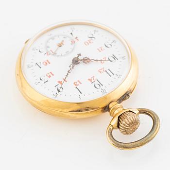 Pocket watch, 18K gold, 47 mm.
