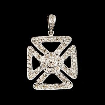 HÄNGE, 14 k vitguld, briljantslipade diamanter tot ca 0.60 ct.