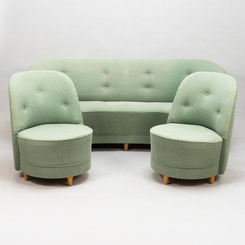 A mid 1950's 3-piece sofa suite.