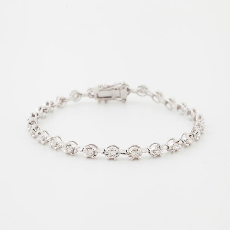 A brilliant cut diamond bracelet.