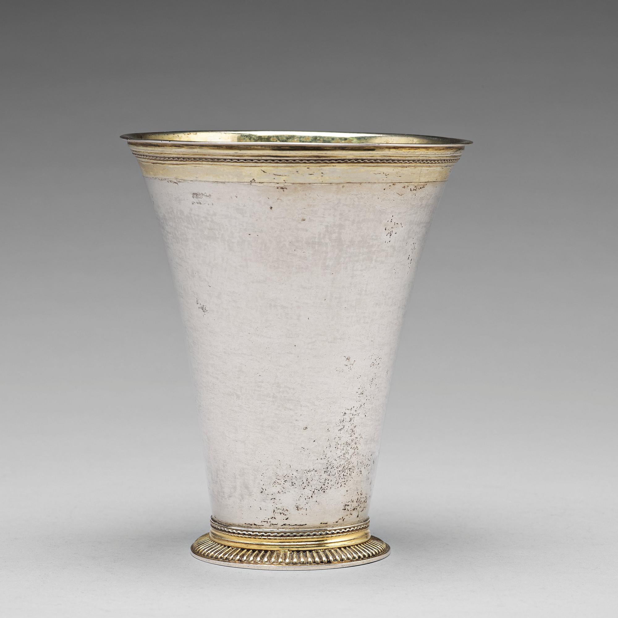 A Swedish 18th century parcel-gilt silver beaker, mark of Peter Gadd, Kristianstad 1776.