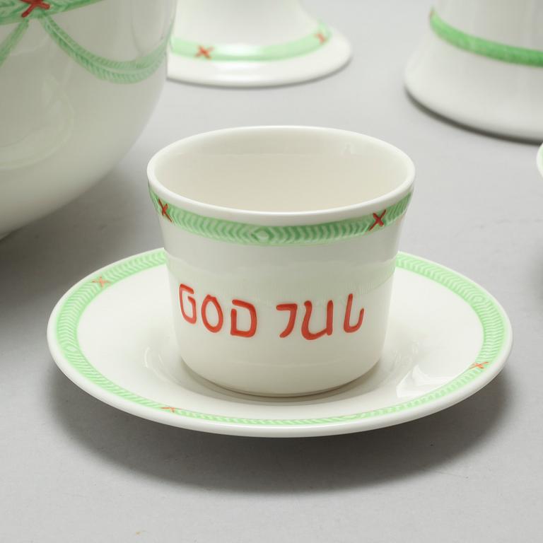 A christmas porcelian tableware set of 37 pcs by Rörstrand from the latter half of the 20th century.