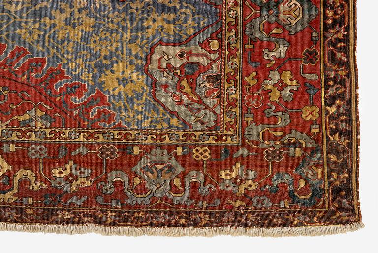 A variant of a 'Medallion' Ushak carpet fragment, West Anatolia, c. 260 x 285, late 16th century.