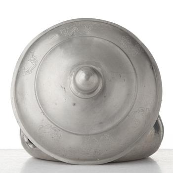 A Swedish pewter bowl by Lars Fredric Moberg Strängnäs 1801.