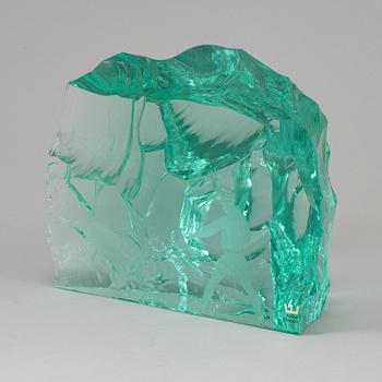 VICKE LINDSTRAND, skulptur, glas, Kosta. Signerad.