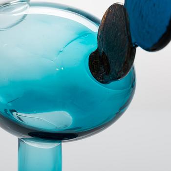 Oiva Toikka, fågel, "Kiikkuri", signerad Oiva Toikka, Nuutajärvi Notsjö.