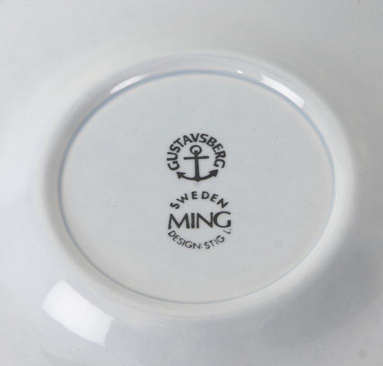 SERVISDELAR, ca 20 delar. Porslin "Ming", design Stig Lindberg, Gustavsberg.