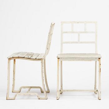 Carl Hörvik, a garden furniture set, a table and four chairs, possibly produced by Thulins vagnfabrik, Skillingaryd, Sweden.