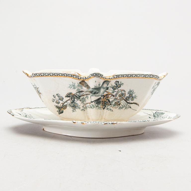 MATSERVIS, 45 delar, flintgods, Växjö Guld, Gustavsberg, omkring år 1900.