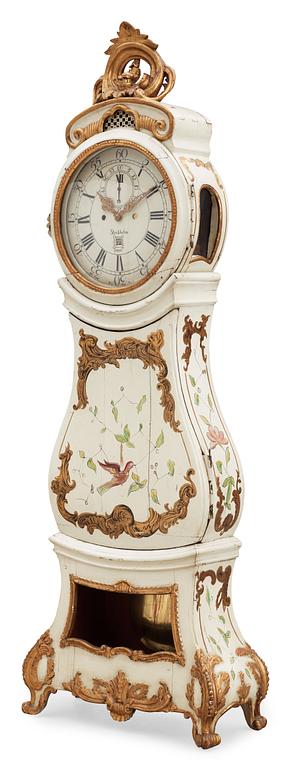 A Swedish Rococo commode long case clock by P Ernst circa 1767.