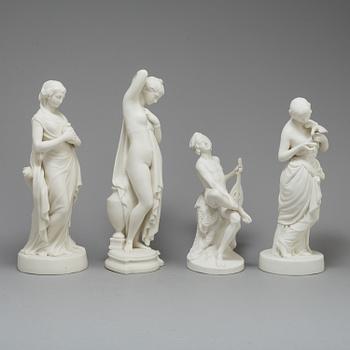 FIGURER, fyra st, parian, Gustafsberg, sekelskiftet 1900.