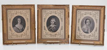 Set of five 19th-20th century framed prints.