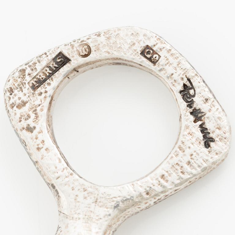 PA Lundahl-Terrs, a pendant in silver with rutilated quartz, Växjö 1966.