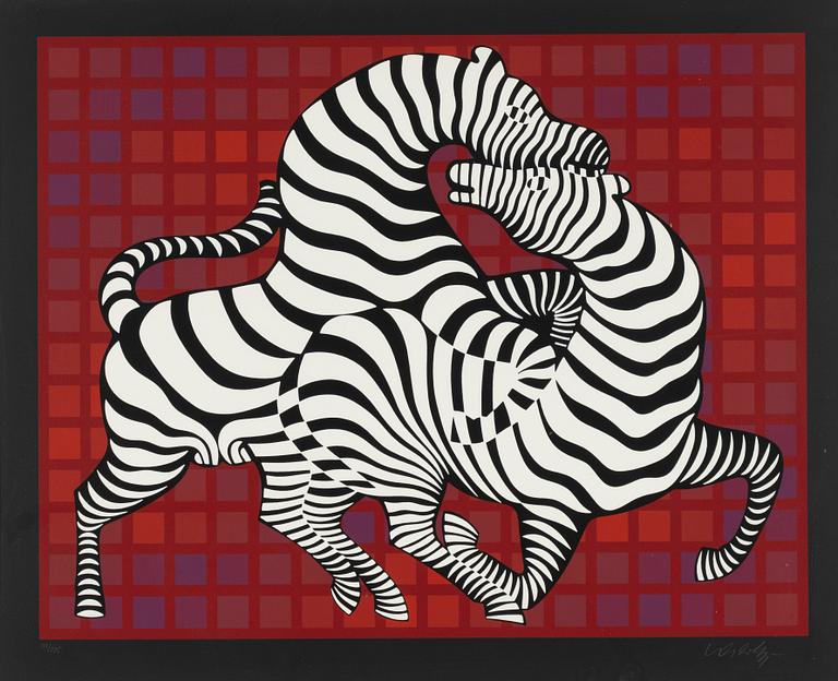 Victor Vasarely, "Lekande zebror".