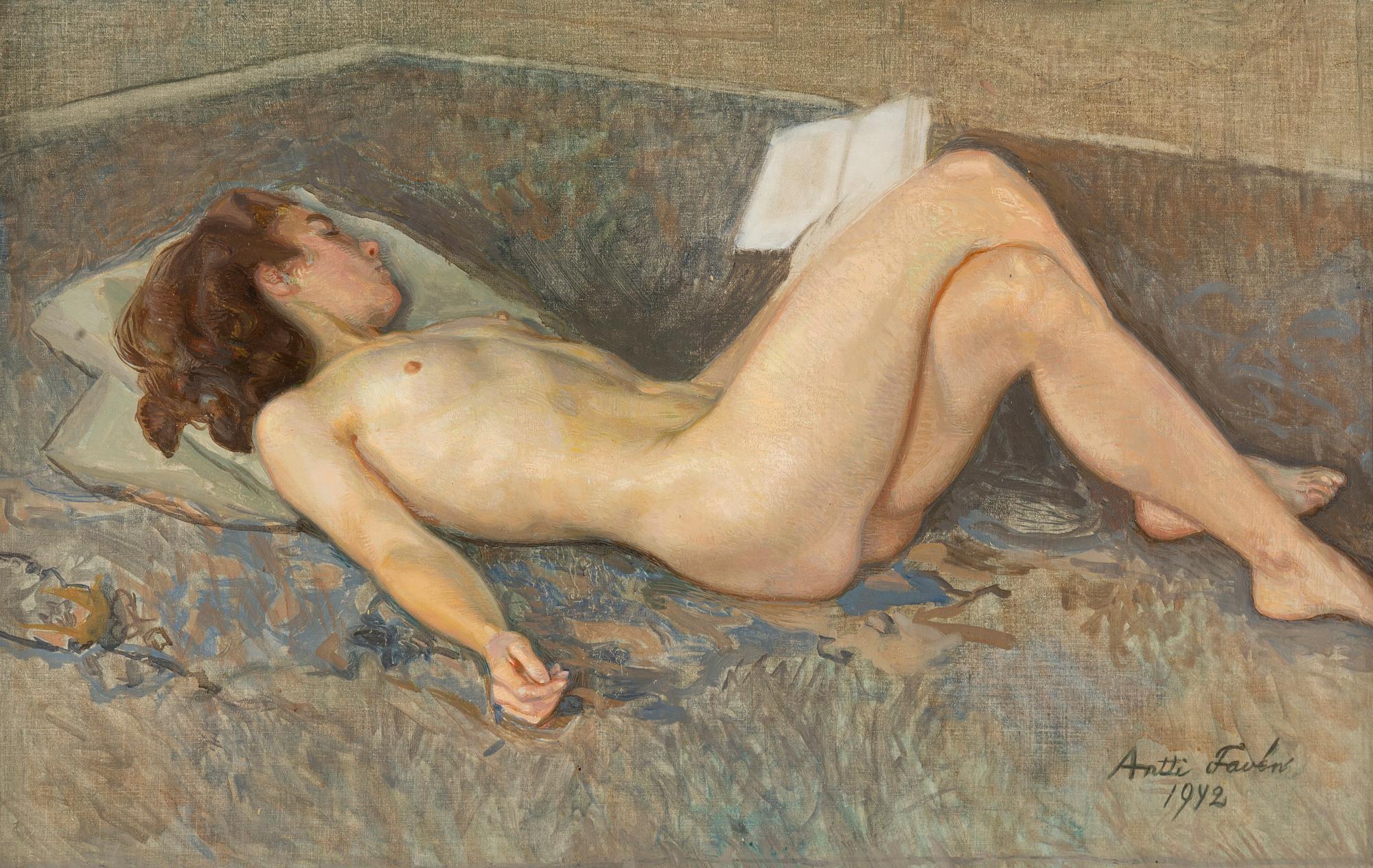 Antti Favén, oil on canvas/paper-panel, signed and dated 1942.