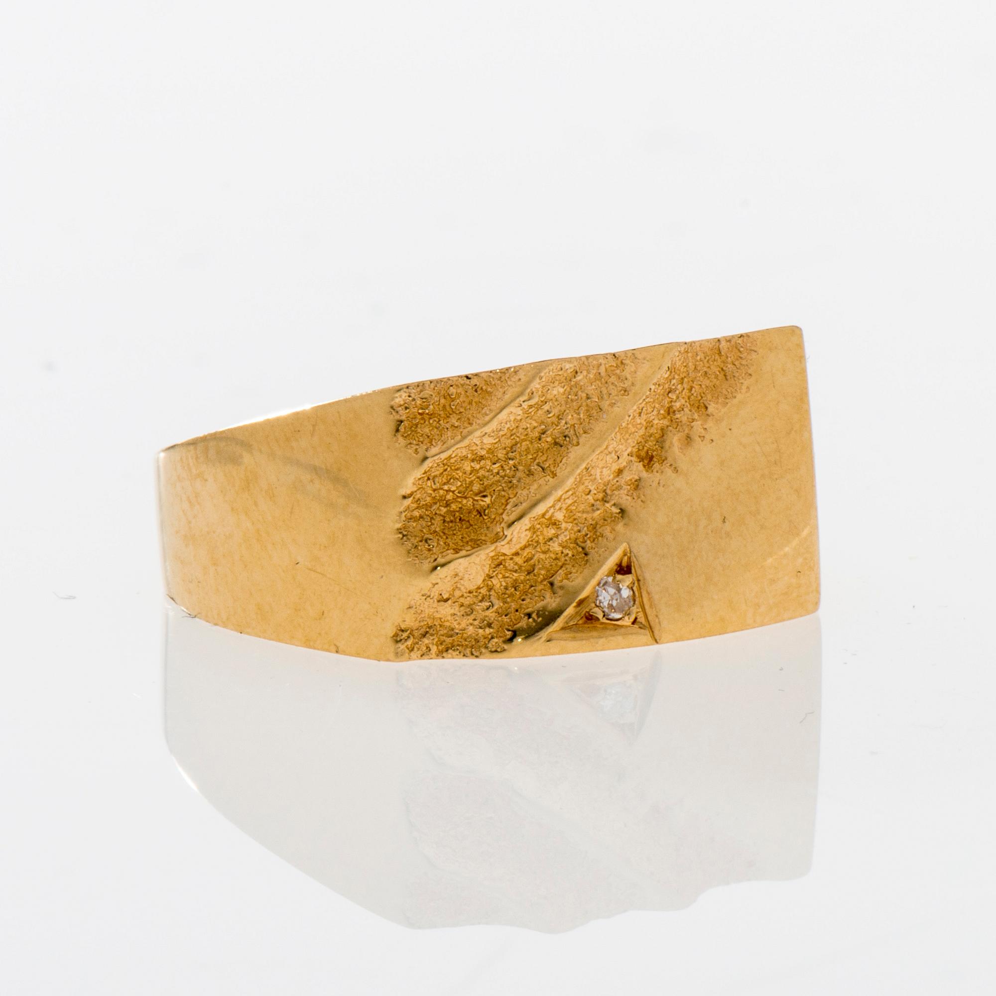 RING, 18K guld, 8/8-slipad diamant. W&A, Sverige. Vikt ca 5,7 g.