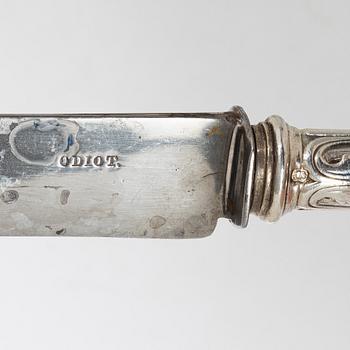 A silver cutlery set and wood case, mark of Émile Puiforcat and others, Paris, France 1850s-1900s.