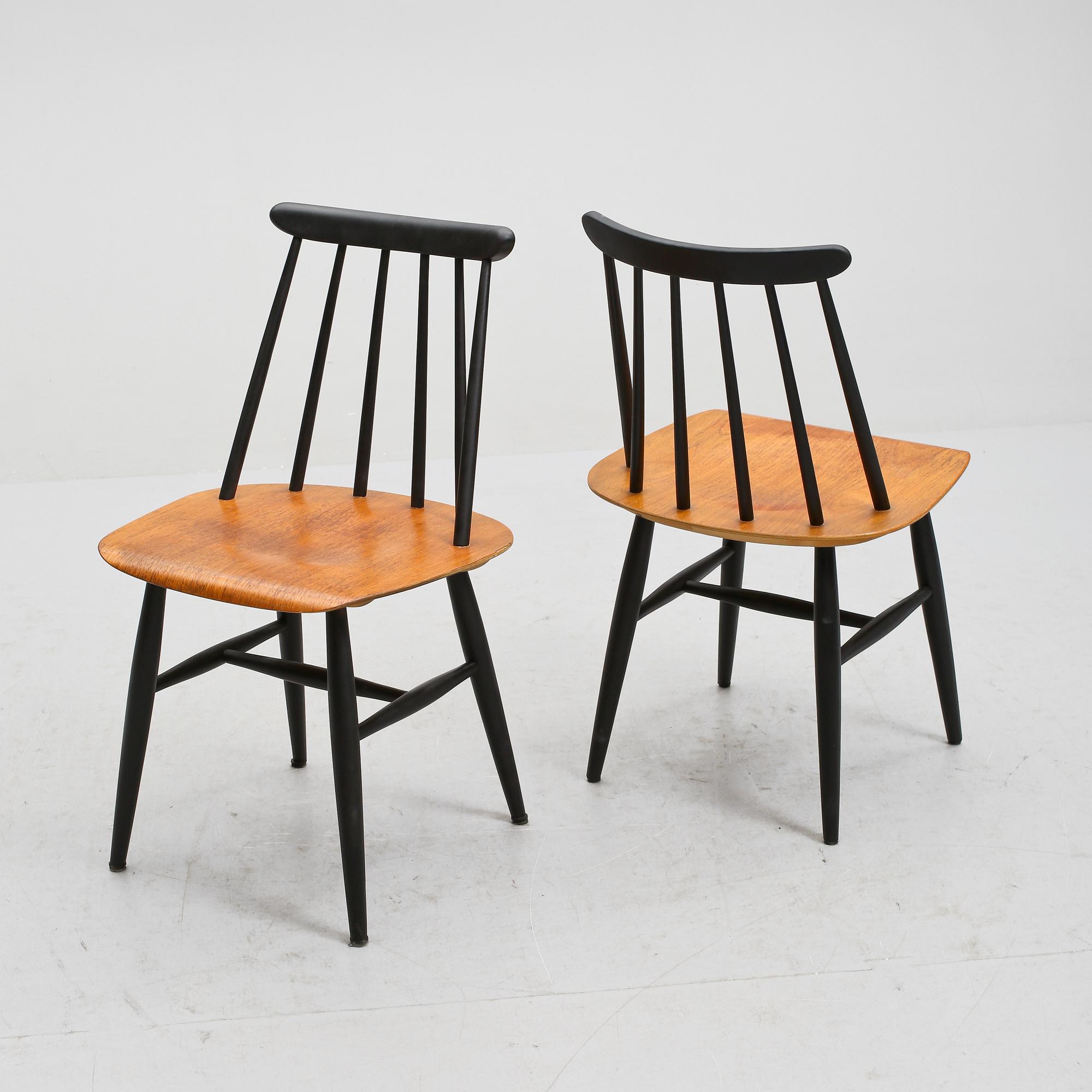 STOLAR, 2 st, "Fanett", Ilmari Tapiovaara, Edsbyverken, 1950-tal.