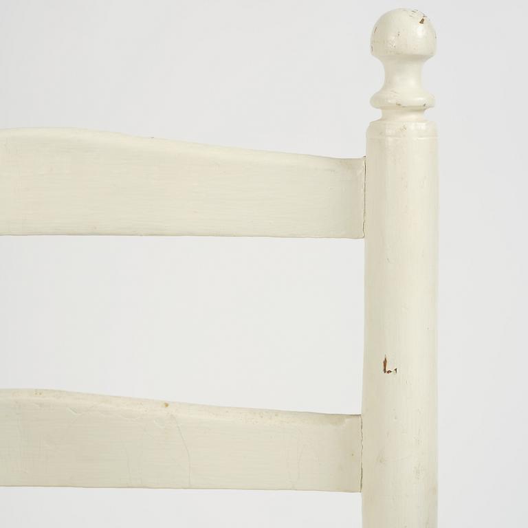 A set of three Gustavian ladderback chairs, late 18th/ early 19th century.