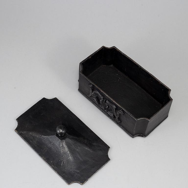 An Empire cast iron box, first half of the 19th century.