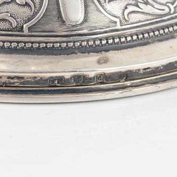 Lockpokaler, 2 st, silver, bl a Carl August Nilsson, Malmö 1885.
