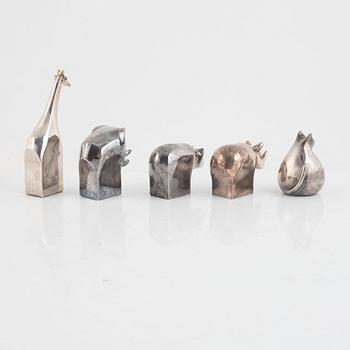 A set of five figurines, including Gunnar Cyrén, Dansk Designs, Japan.