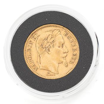 Guldmynt, Frankrike, Napoleon III, 20 Francs, 1868.