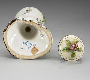 A Swedish Marieberg faience vase with cover, dated 30/6 (17)72.