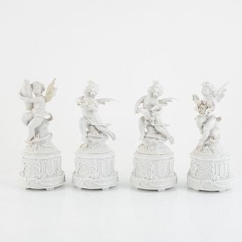Table decorations, 5 pieces, porcelain, Naples and Naples-like mark, 20th century.