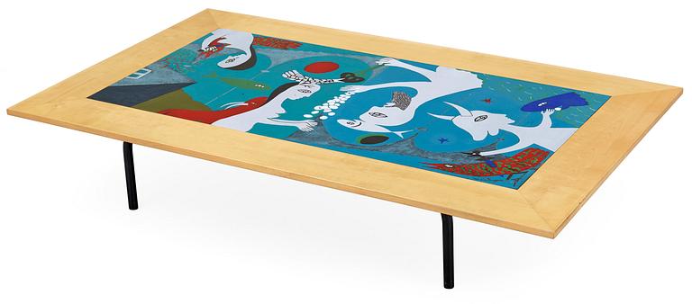EGON MÖLLER-NIELSEN, soffbord med emaljskiva, 1951.