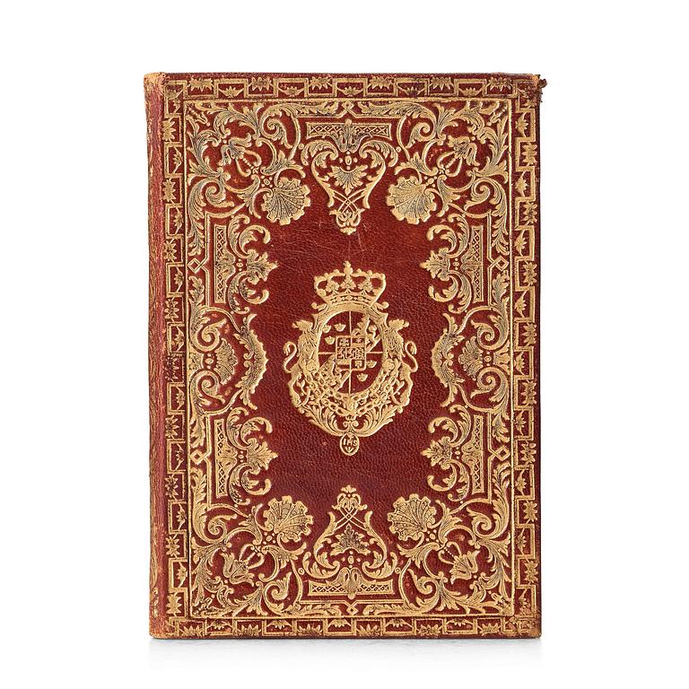 A presentation bookbinding for king Gustavus III 1784 from his Italian and French trip.