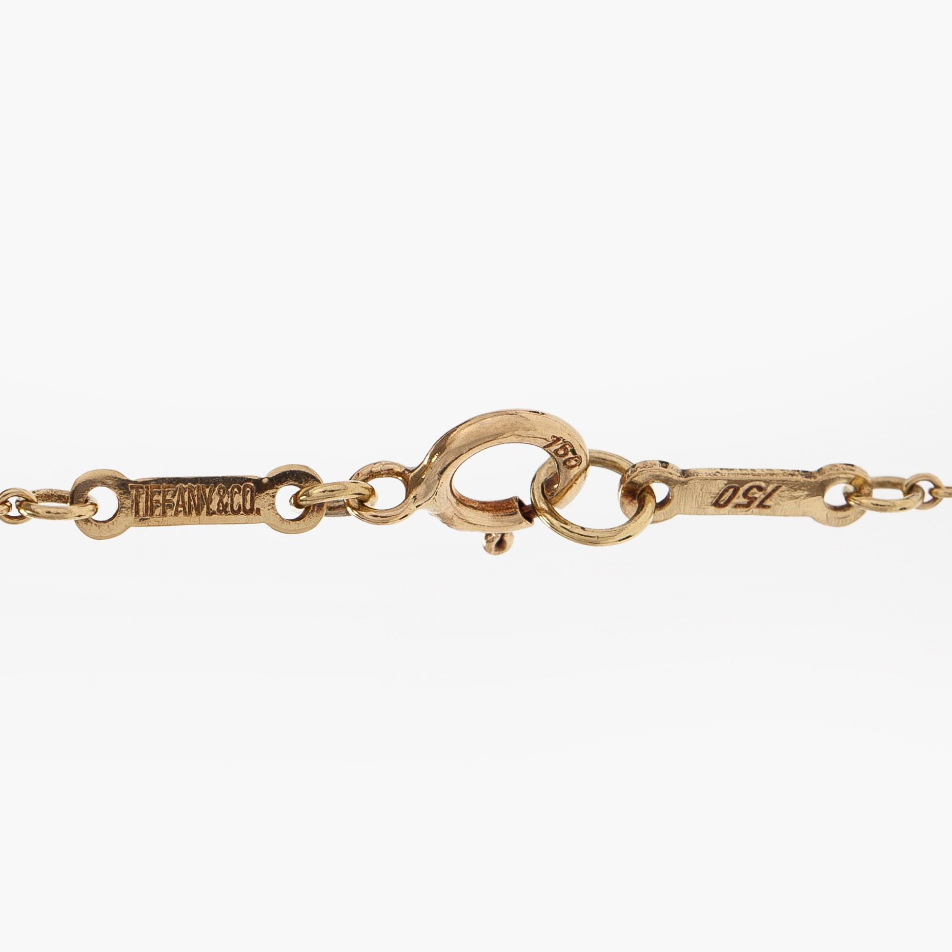 Tiffany & Co, Elsa Peretti, an 18K gold 'Double Teardrop' necklace.